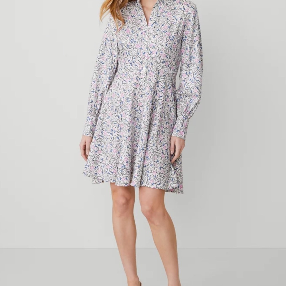 Ann Taylor Multicolor Long Sleeve Dress NWT